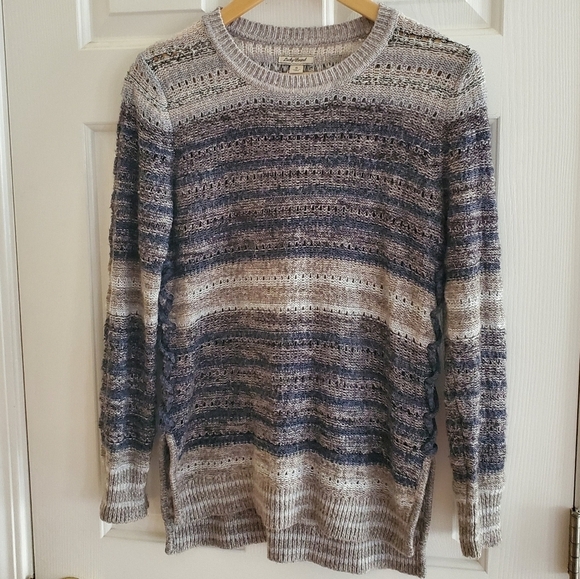 LUCKY BRAND MultiColor Crew Neck Knit Sweater Size S - Picture 1 of 6